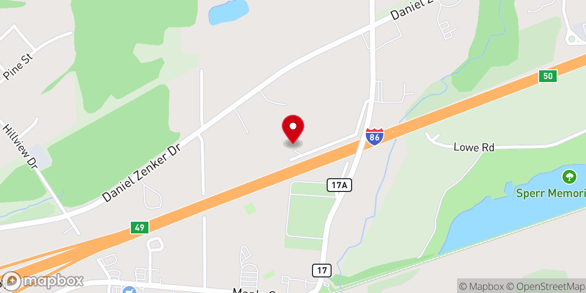 Map showing location of Unitarian Fellowship of Big Flats, NY