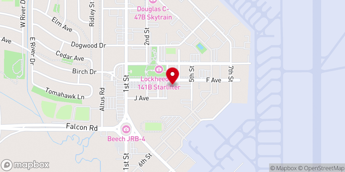Map showing location of Altus AFB Chapel