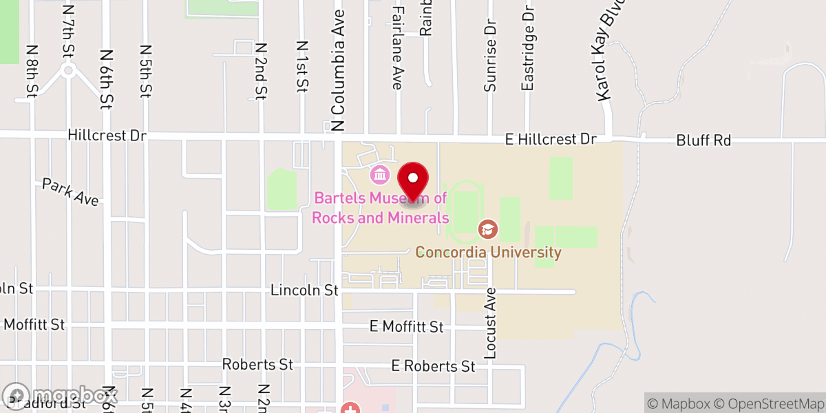 Map showing location of Concordia University, Nebraska