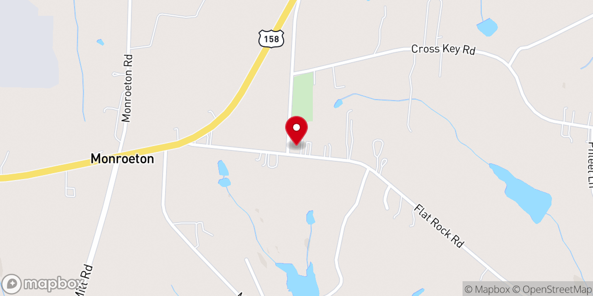 Map showing location of Fairview Baptist Church