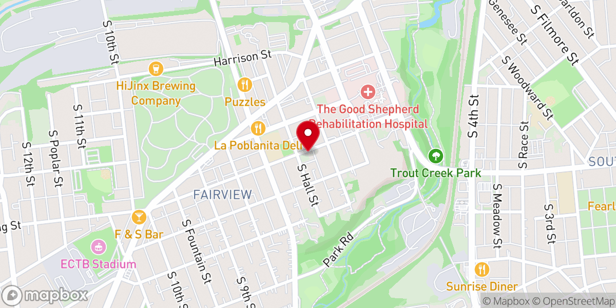 Map showing location of New Life Pentecostal Church