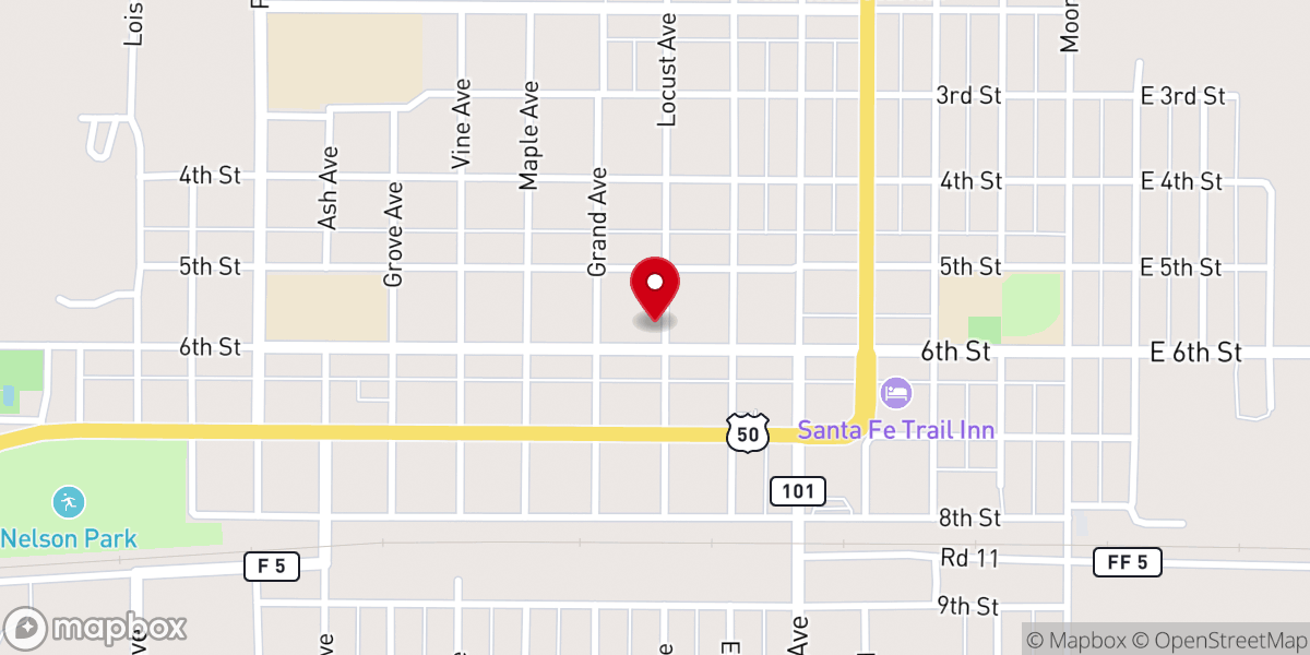Map showing location of First Baptist Church