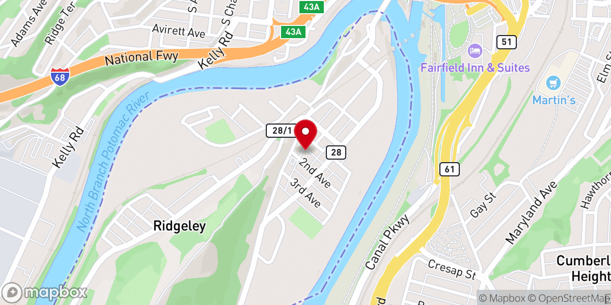 Map showing location of The Life Center @ Sharing Life Ministries