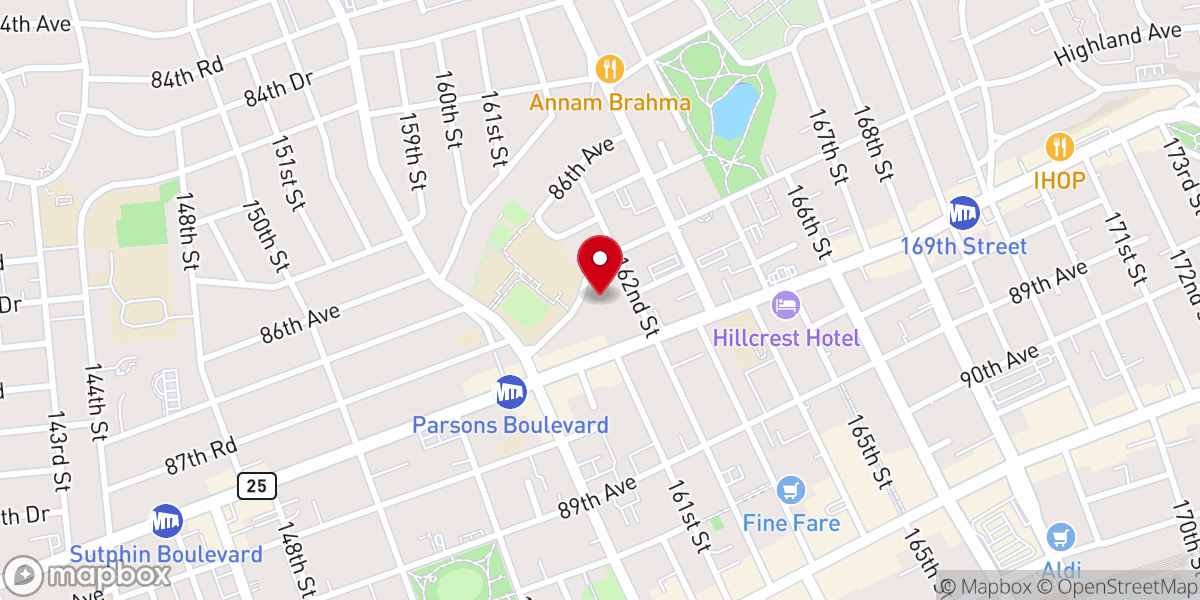 Map showing location of Highland Church