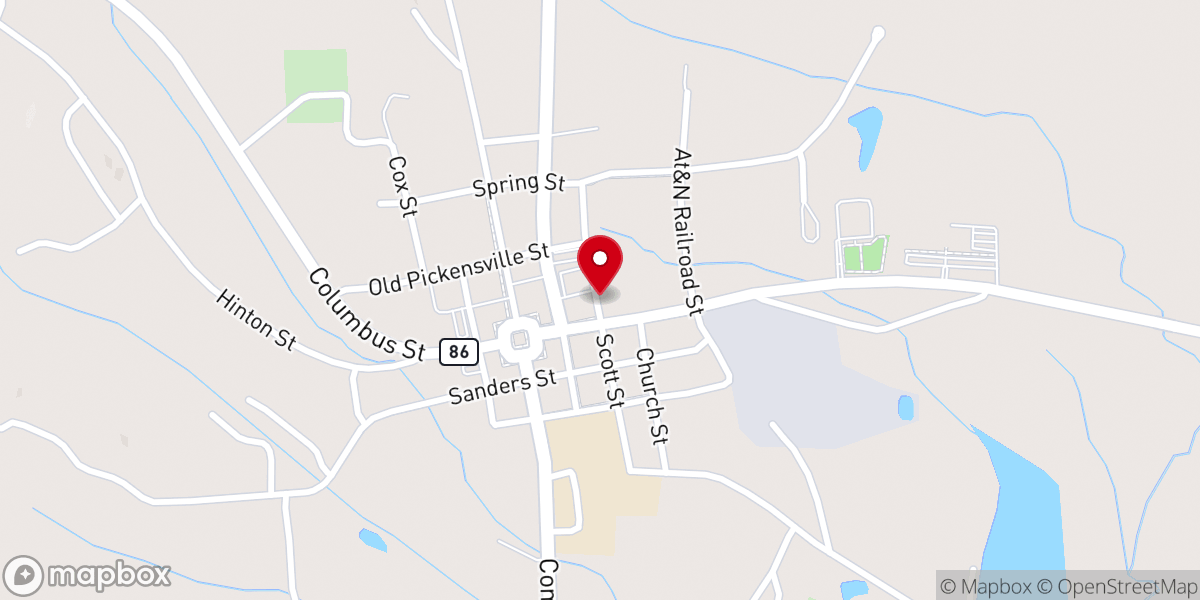 Map showing location of Carrollton Methodist Church