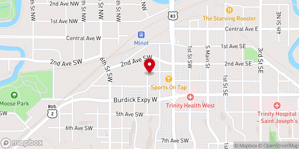 Map showing location of Salvation Army Church