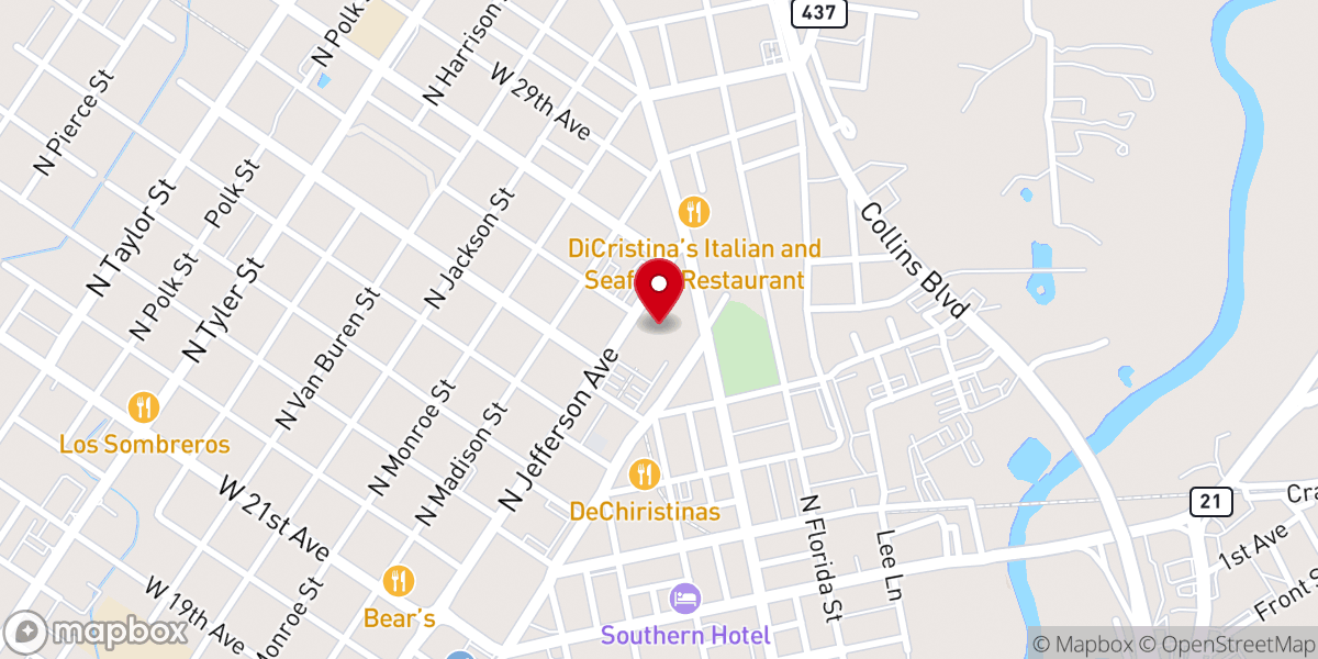 Map showing location of St. Tammany Parish Justice Center