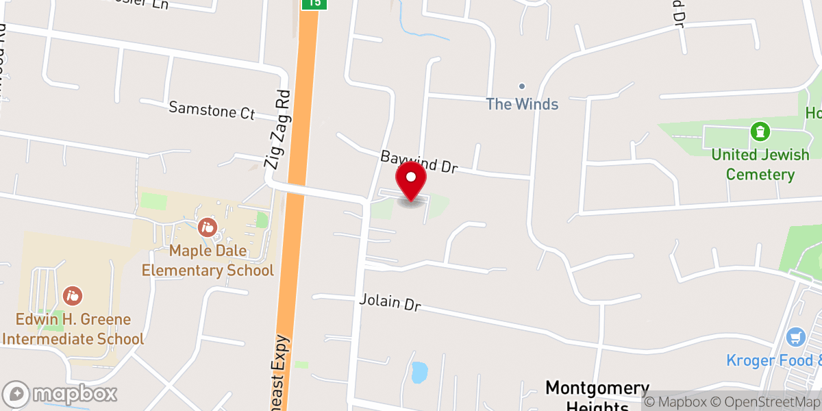 Map showing location of Montgomery Presbyterian Church