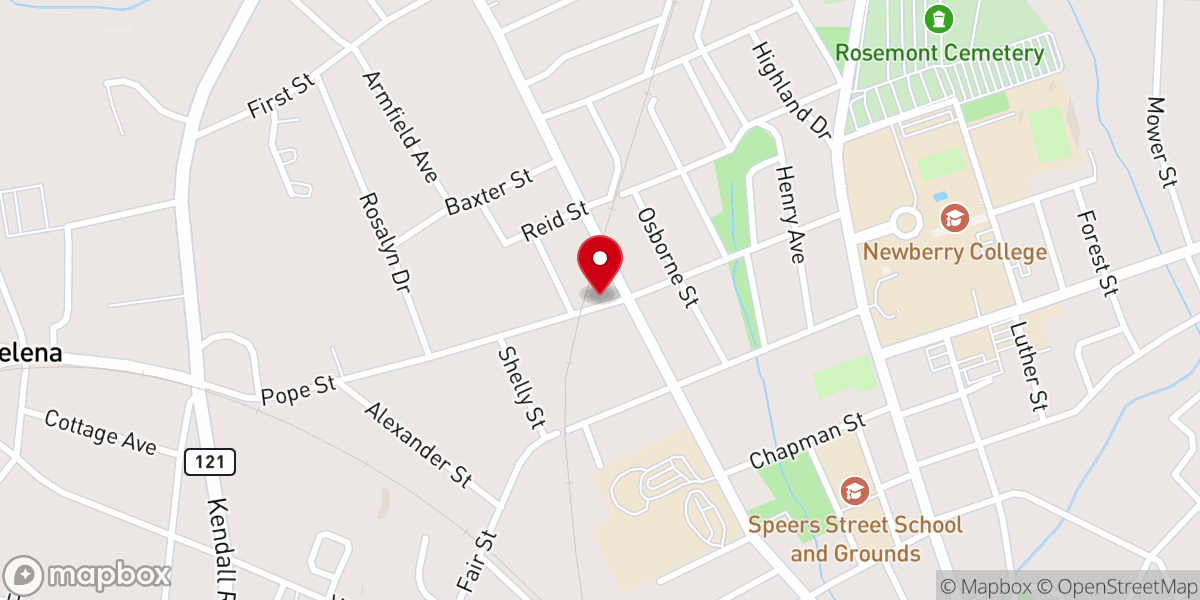 Map showing location of Glory Tabernacle-Newberry