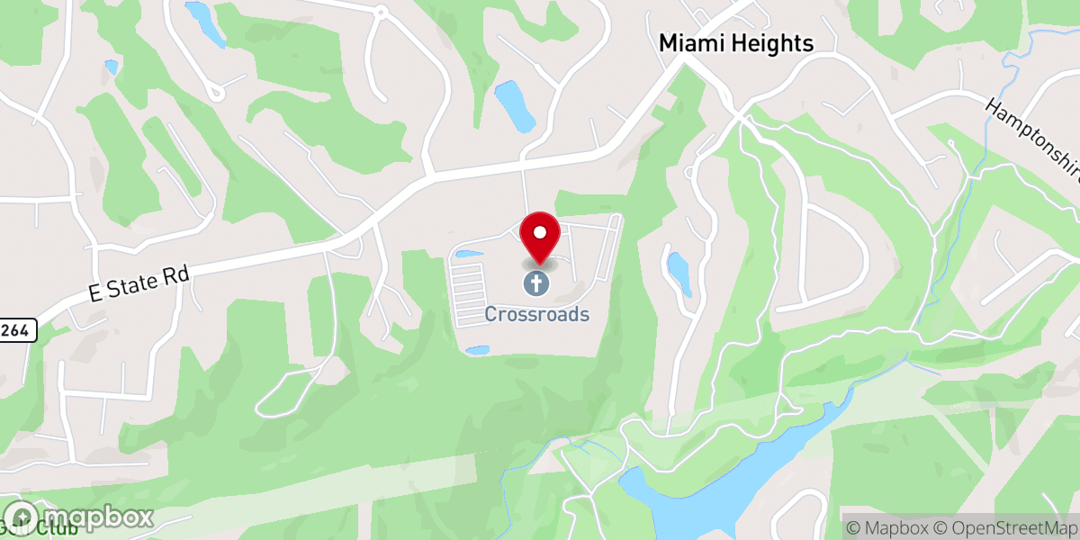Map showing location of Crossroads Church West Side