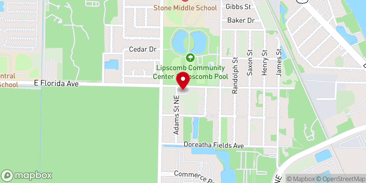 Map showing location of Mount Calvary Church of God in Christ