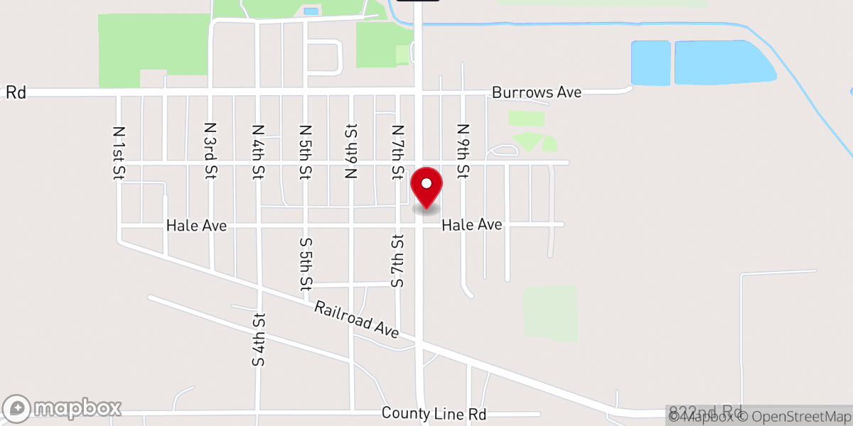Map showing location of Trinity Lutheran Church
