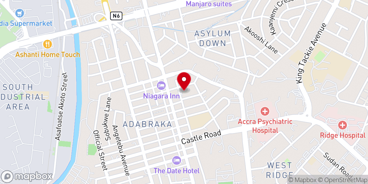 Map showing location of All Saints Anglican Church