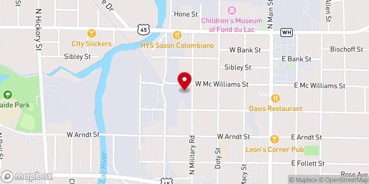 Map showing location of The Sanctuary of Fond du Lac
