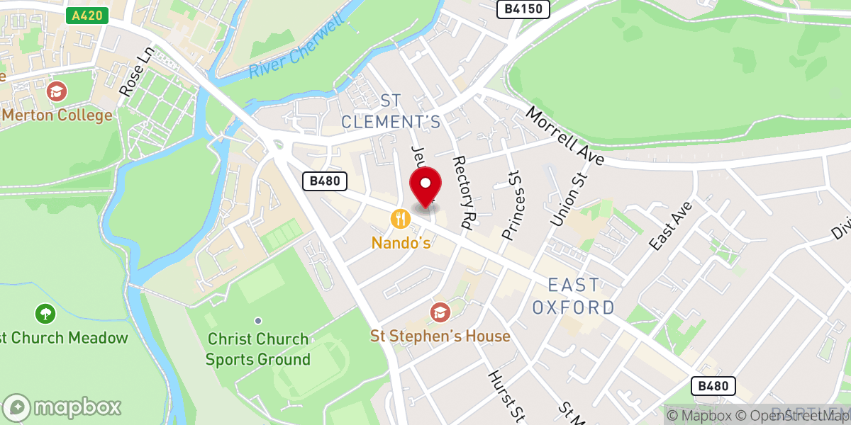 Map showing location of Cowley Road Methodist Church