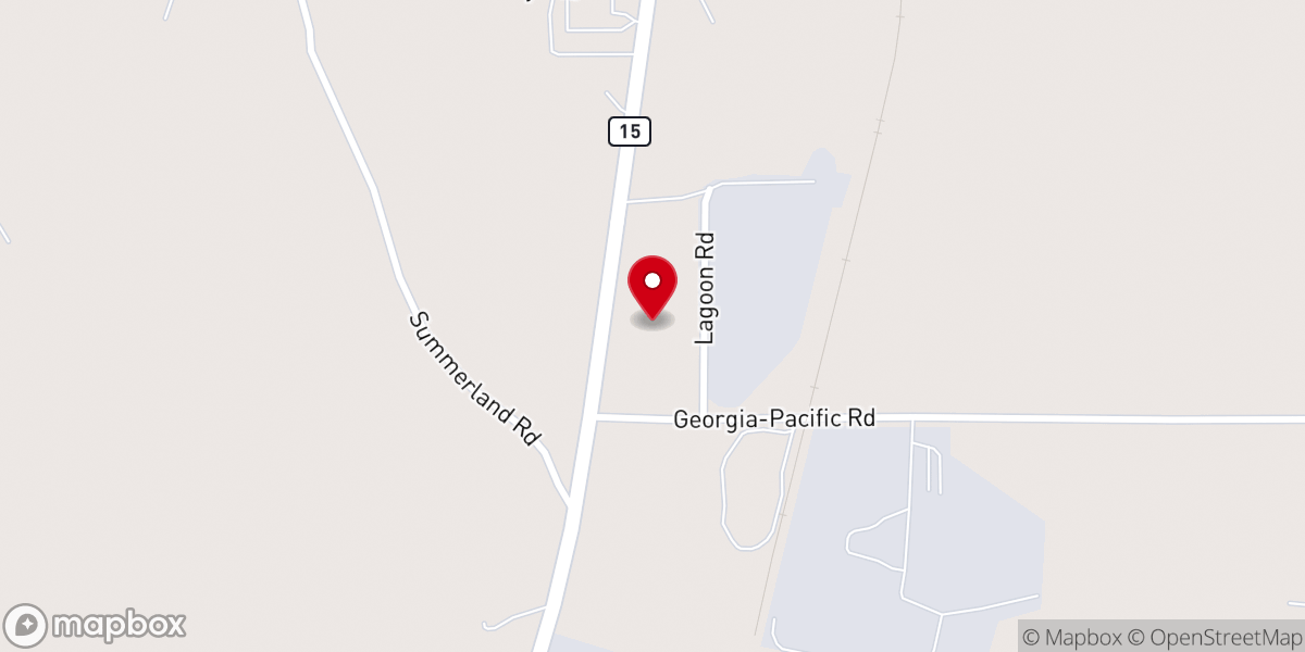 Map showing location of Bay Springs Chamber-Commerce