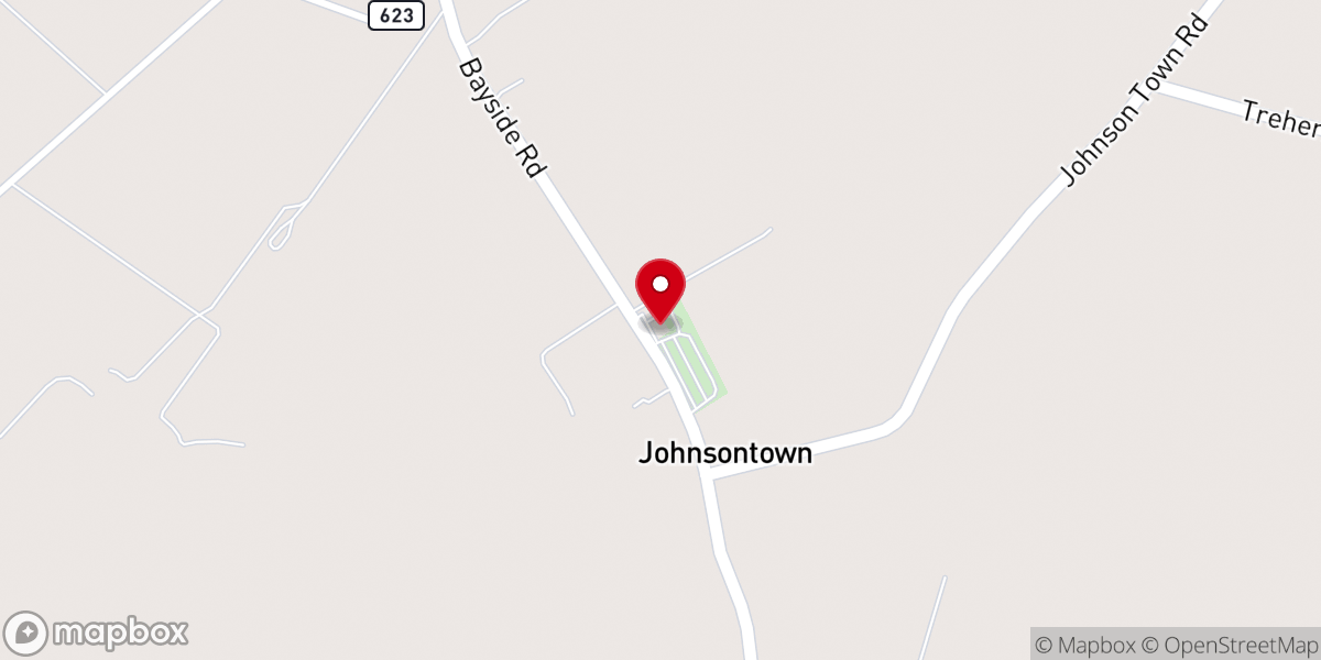 Map showing location of Johnson's United Methodist Church