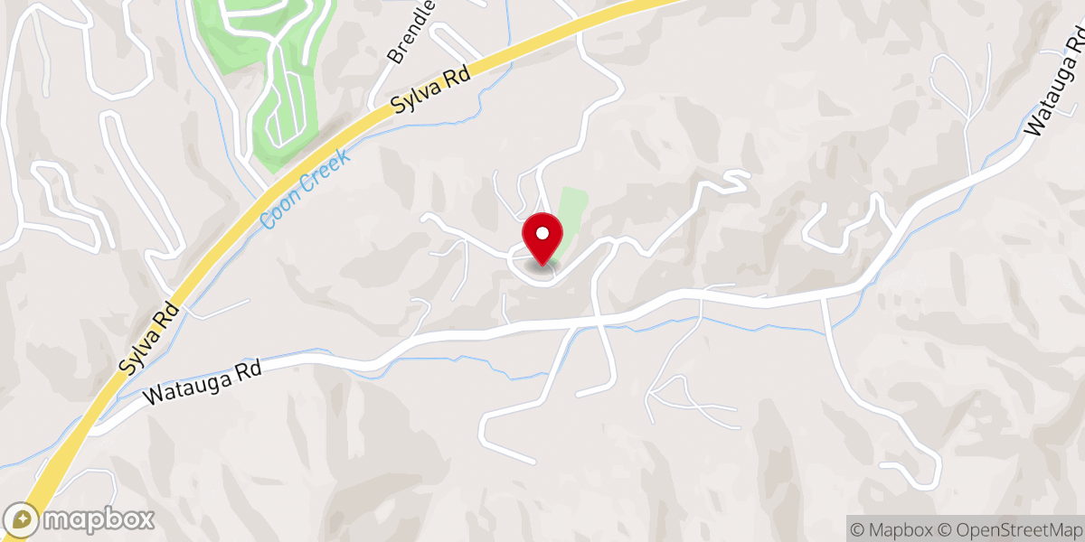 Map showing location of Watauga Baptist Church