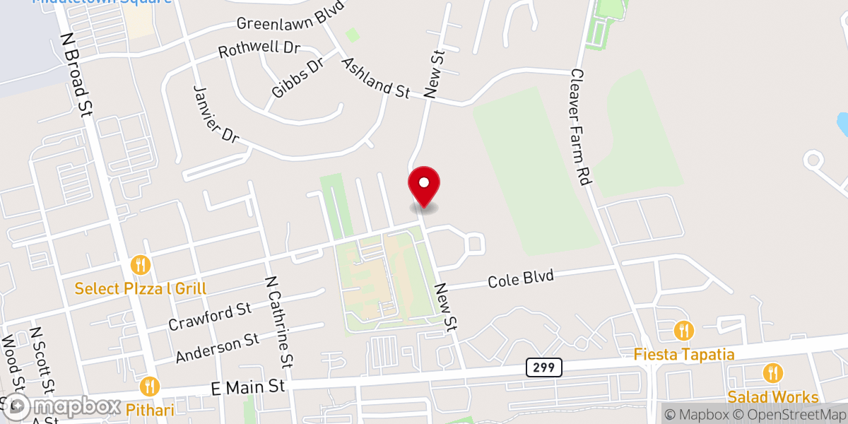 Map showing location of Mt Calvary Baptist Church