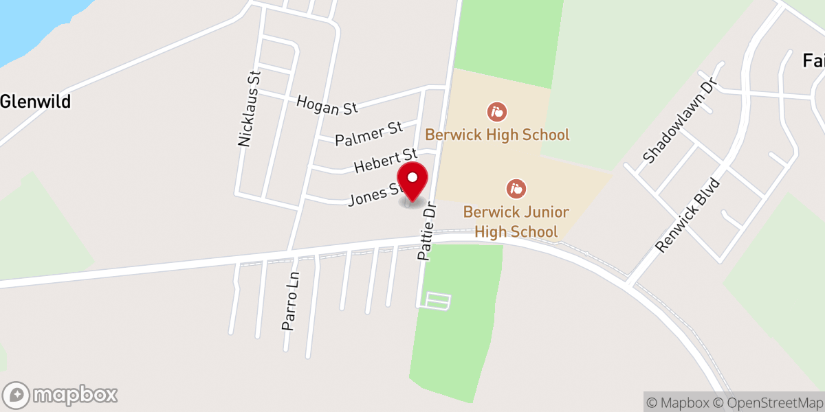 Map showing location of First Assembly of God