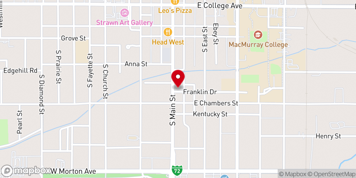 Map showing location of Harts Prairie Church