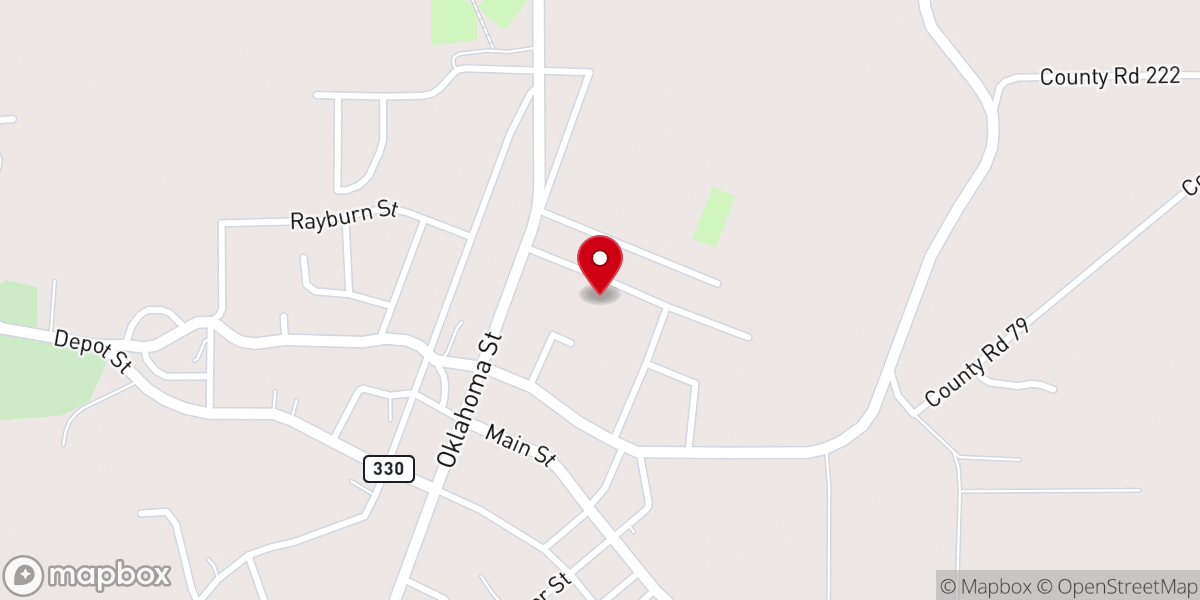 Map showing location of Coffeeville Church of Christ