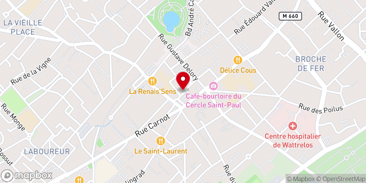 Map showing location of Église catholique Saint-Maclou à Wattrelos