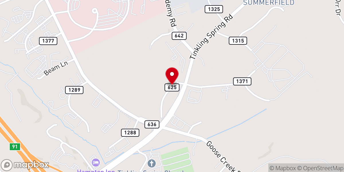 Map showing location of Midway Bible Baptist Church