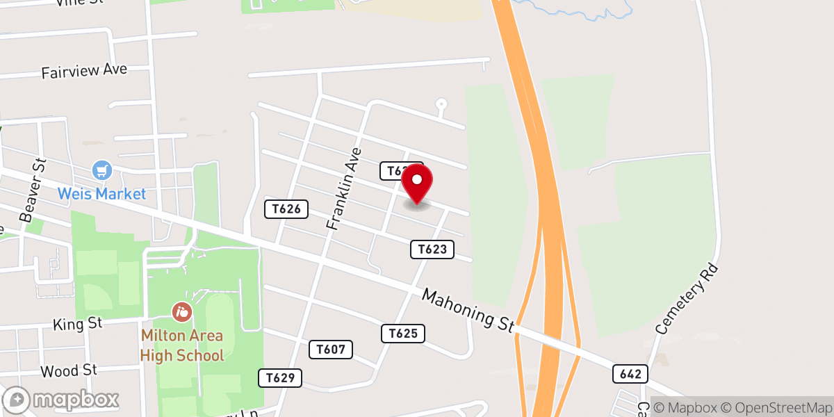 Map showing location of Concordia Evangelical Lutheran Church