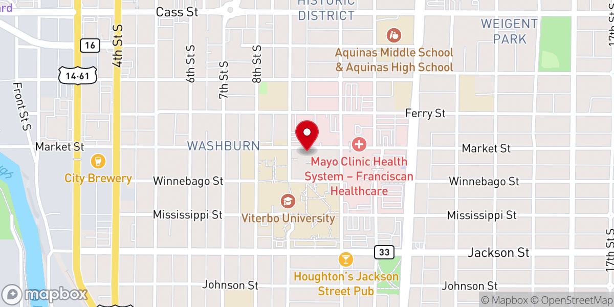 Map showing location of St. Rose Convent
