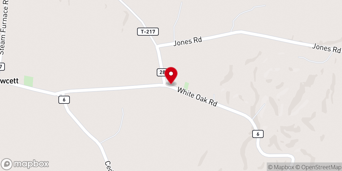 Map showing location of Mount Unger Church