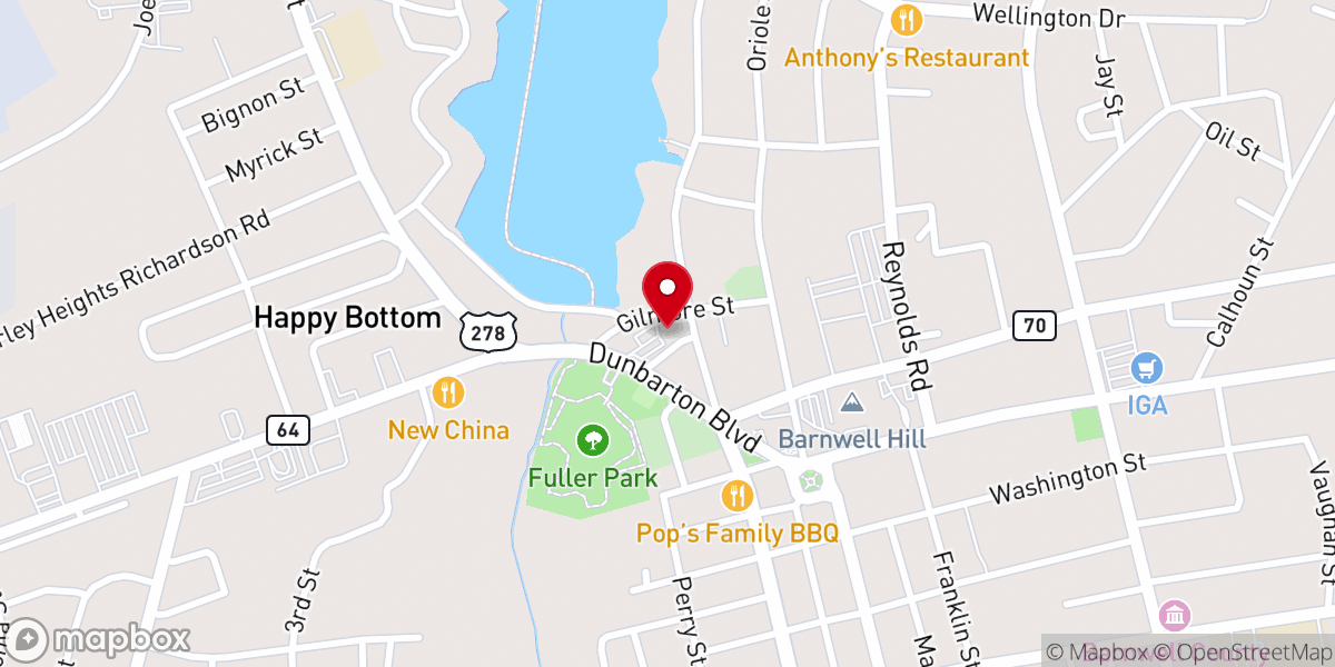 Map showing location of Bethany Baptist Church