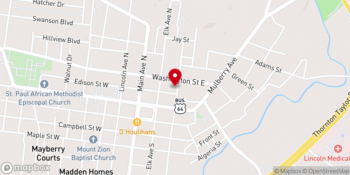 Map showing location of Washington Temple