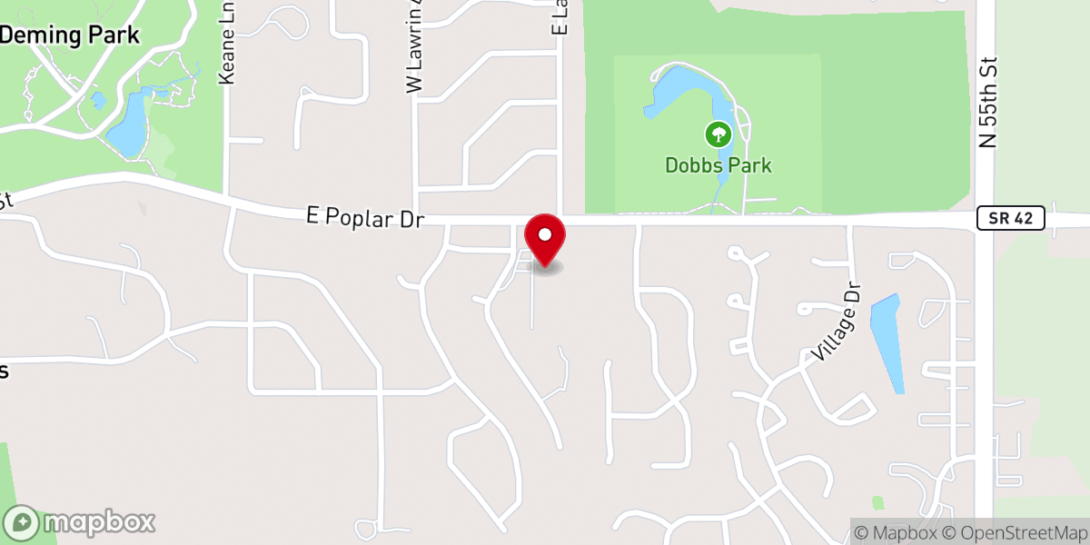 Map showing location of First Baptist North of Terre Haute