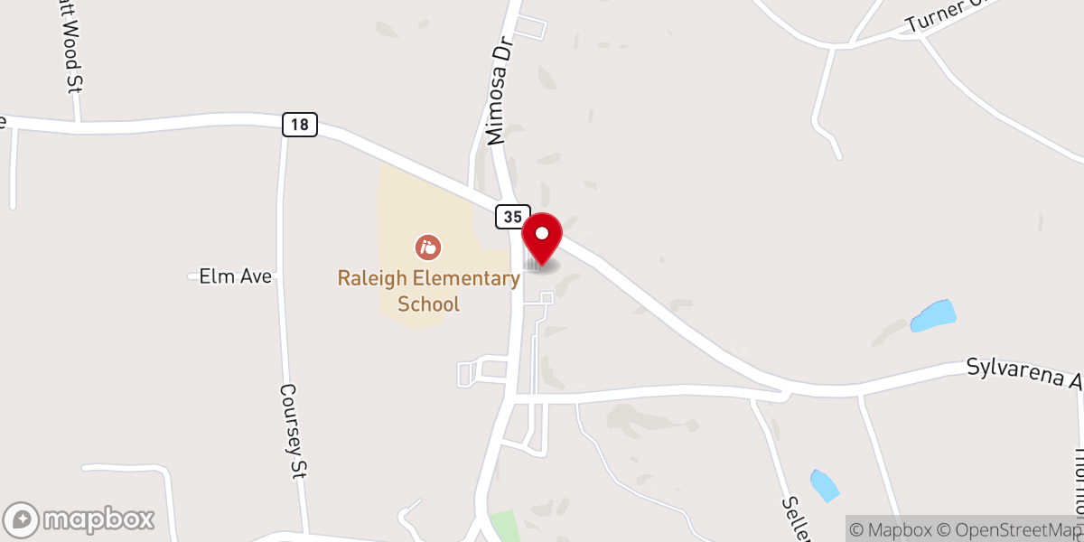 Map showing location of First Baptist Church