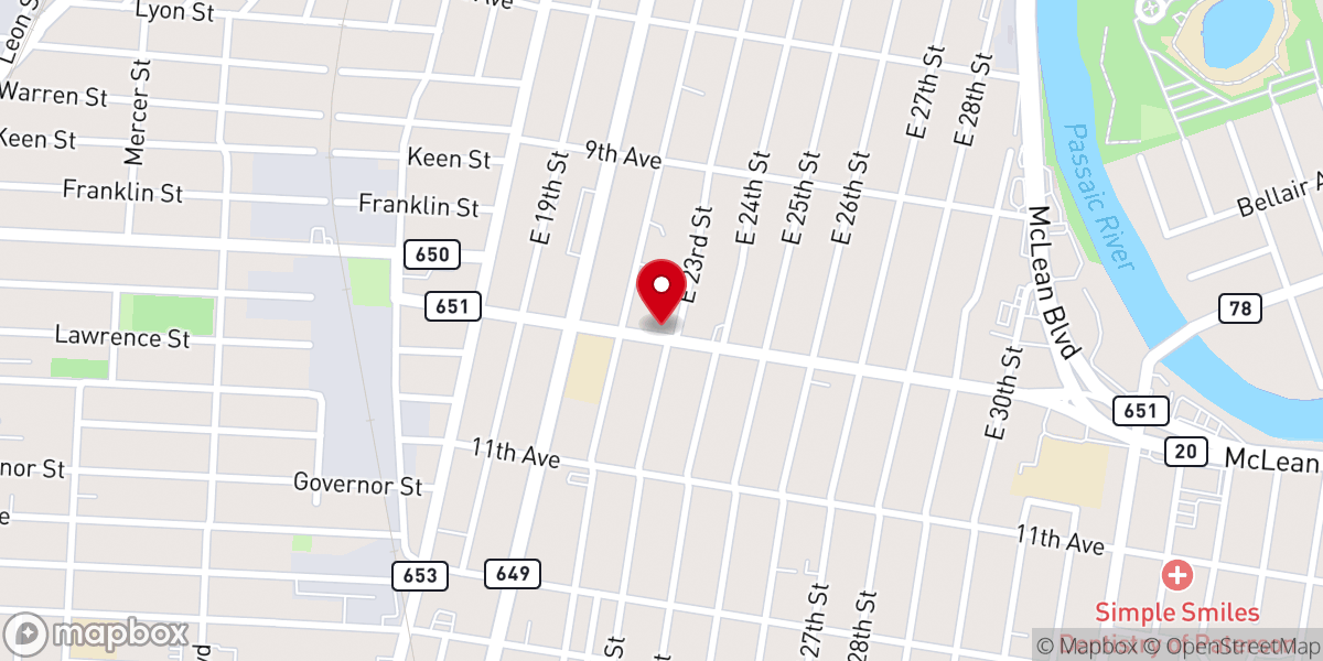 Map showing location of Paterson Community Church