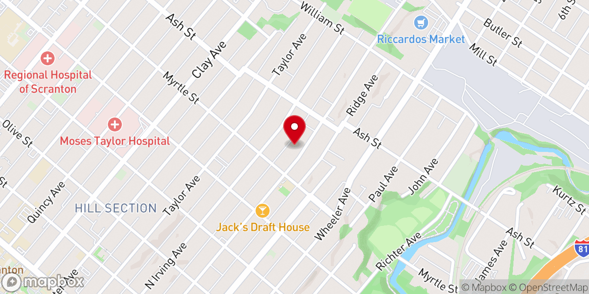 Map showing location of Madison Avenue Temple