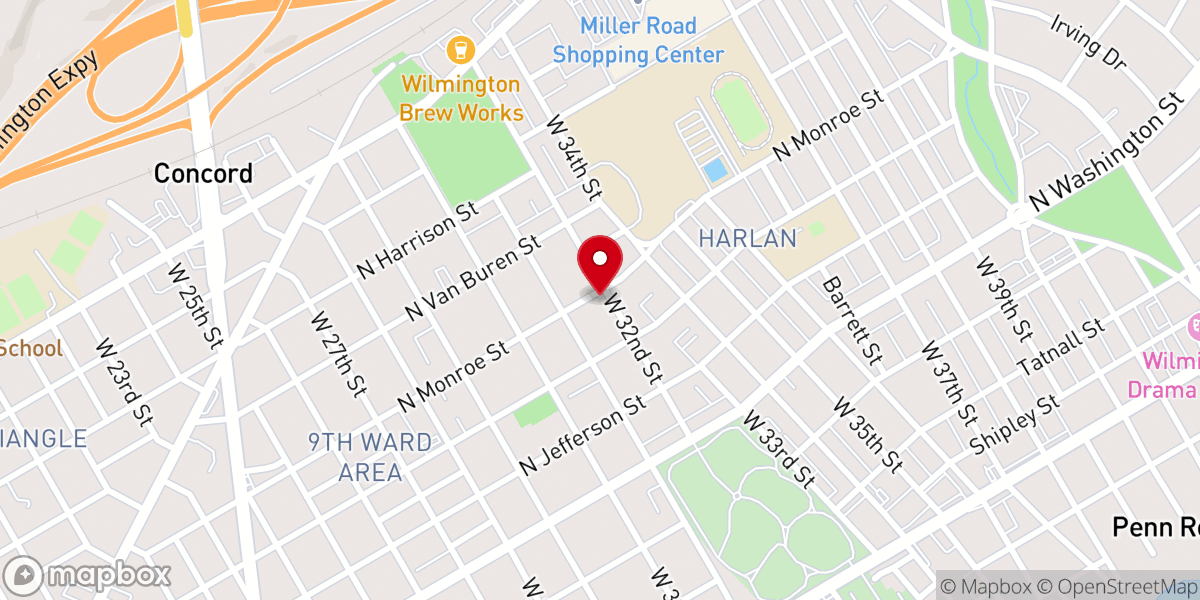Map showing location of Latter Day Baptist Church