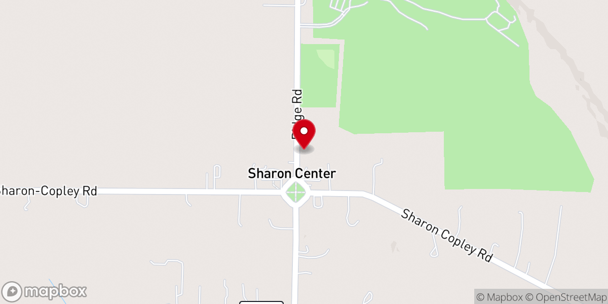 Map showing location of Sharon Center United Methodist