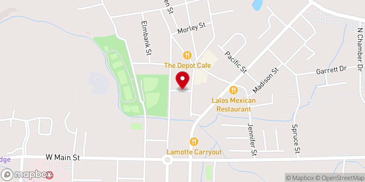 Map showing location of Central Church