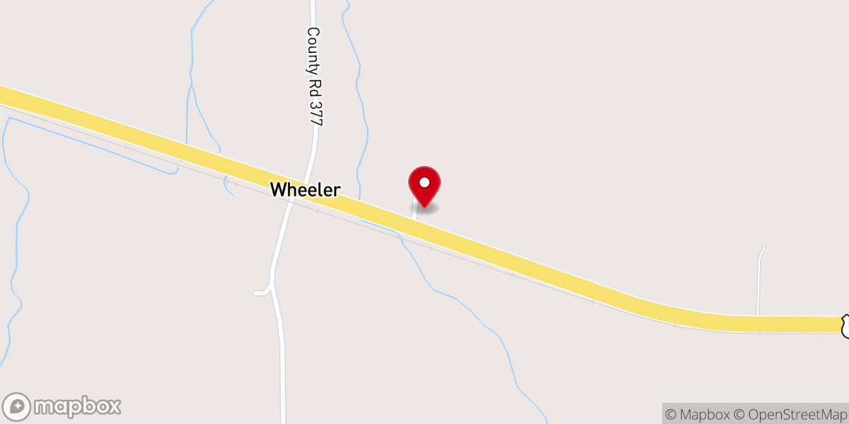 Map showing location of Wheeler Grove Church