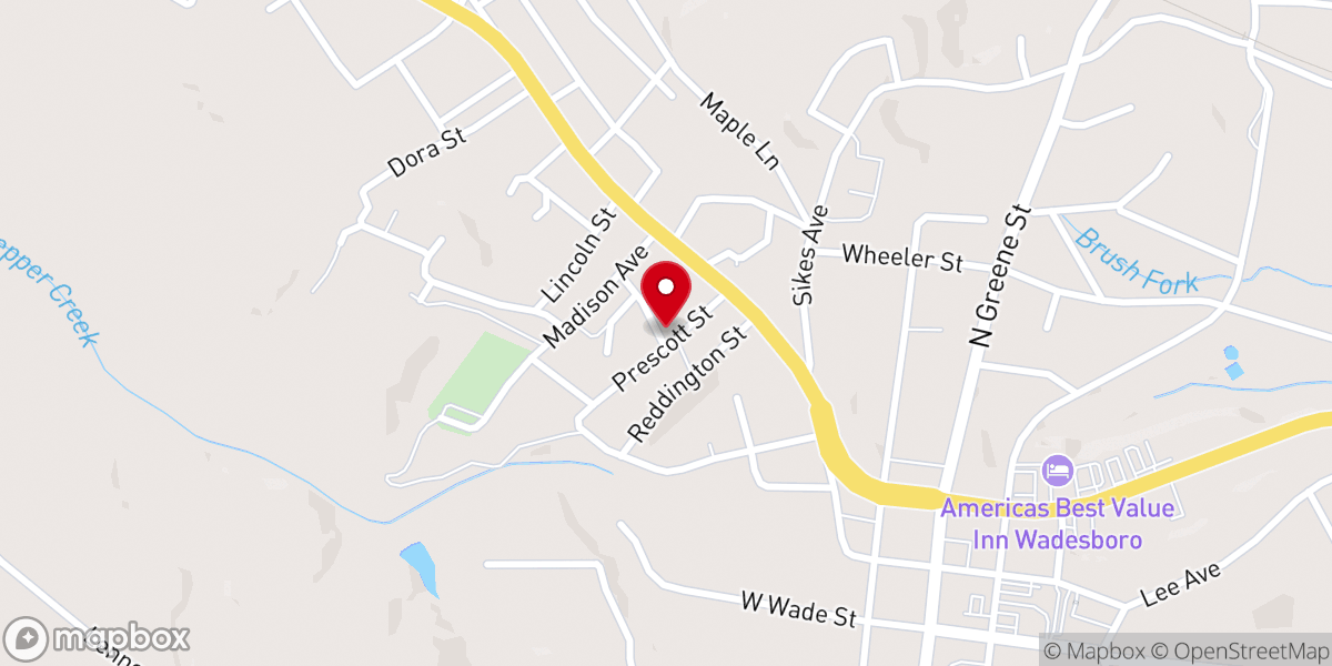 Map showing location of Johnson Chapel Holiness Church