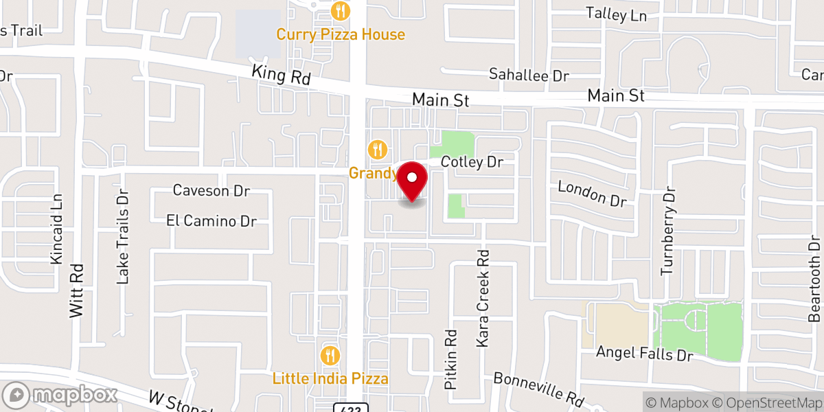 Map showing location of Hope Fellowship Frisco West