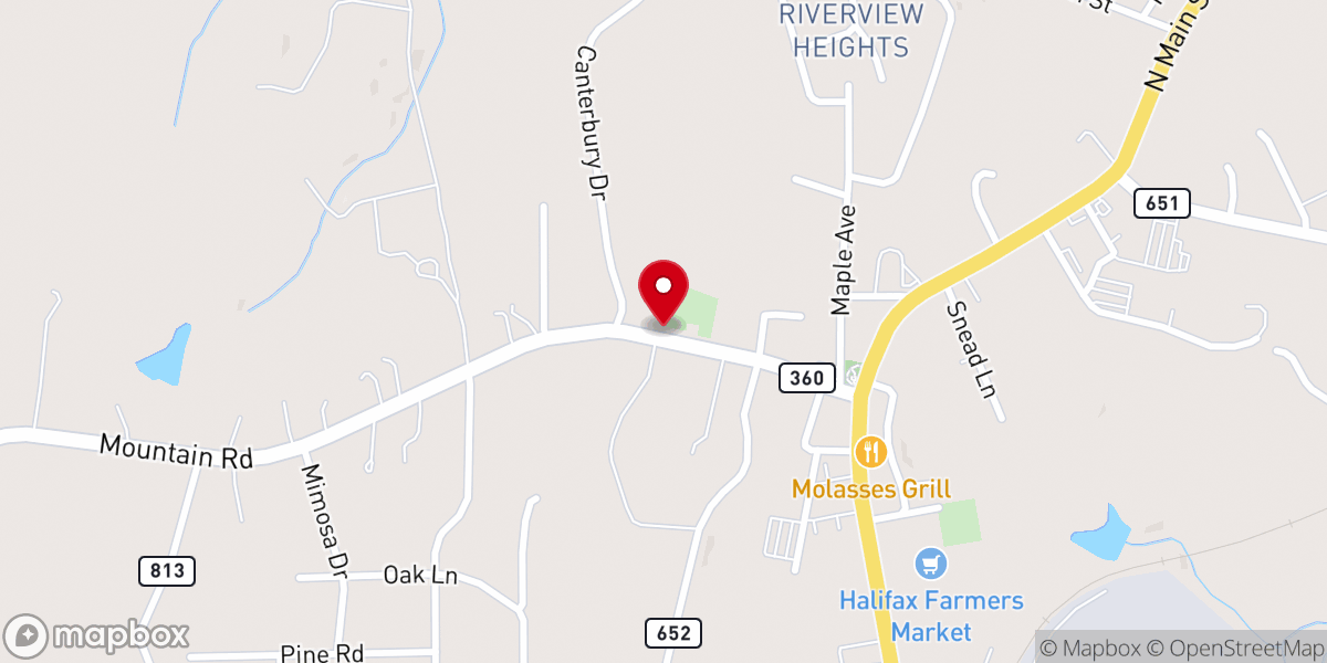 Map showing location of St John's Episcopal Church