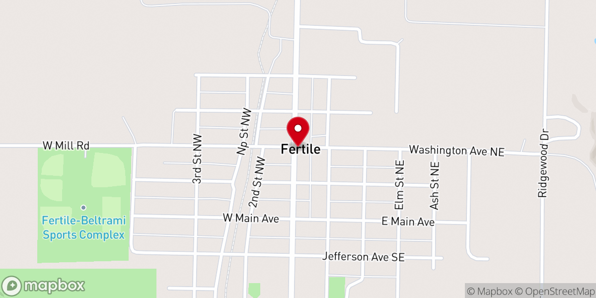Map showing location of Fertile