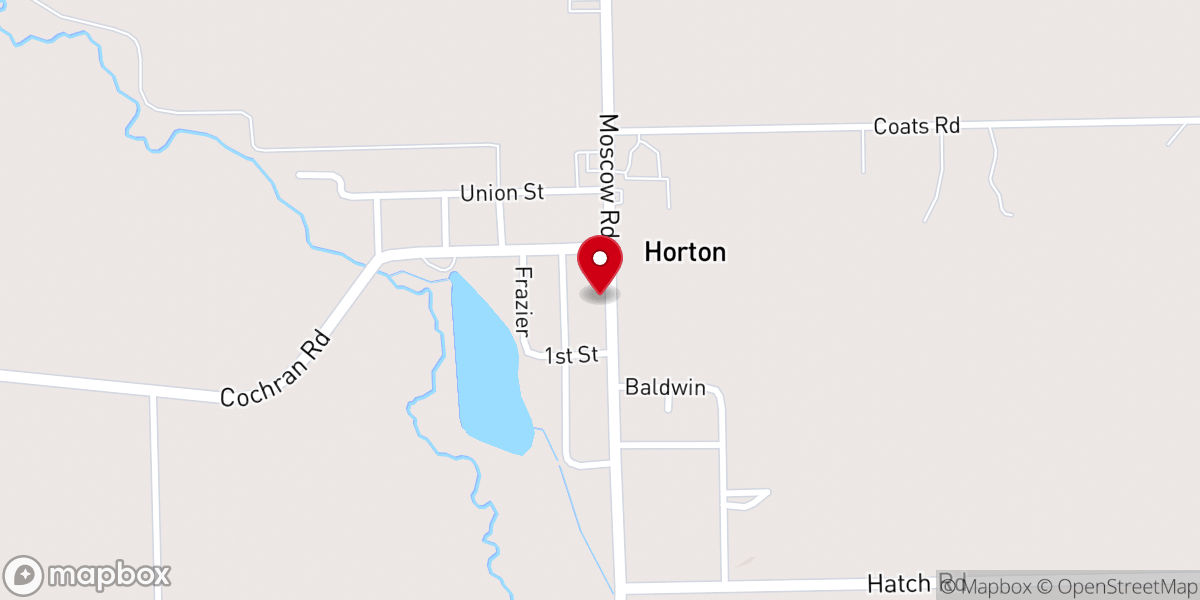 Map showing location of Horton Congregational Church