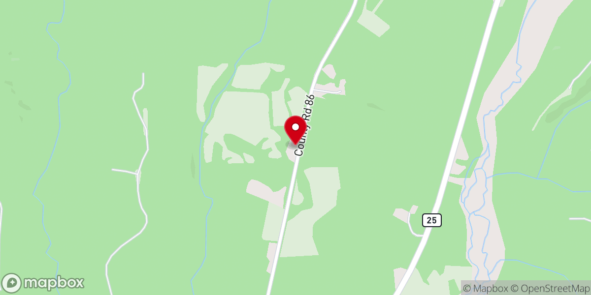 Map showing location of Bay Spring Church