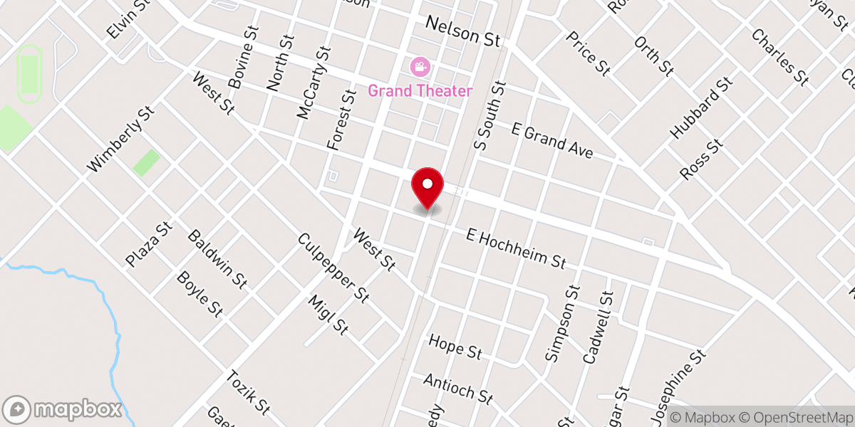 Map showing location of Yoakum Texas