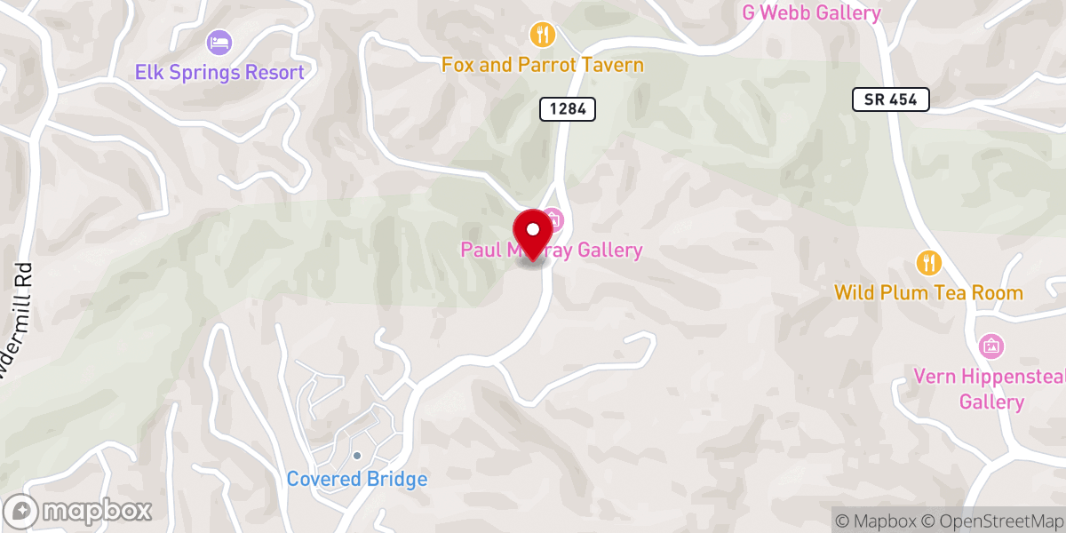 Map showing location of Gatlinburg's Little Log Wedding Chapel
