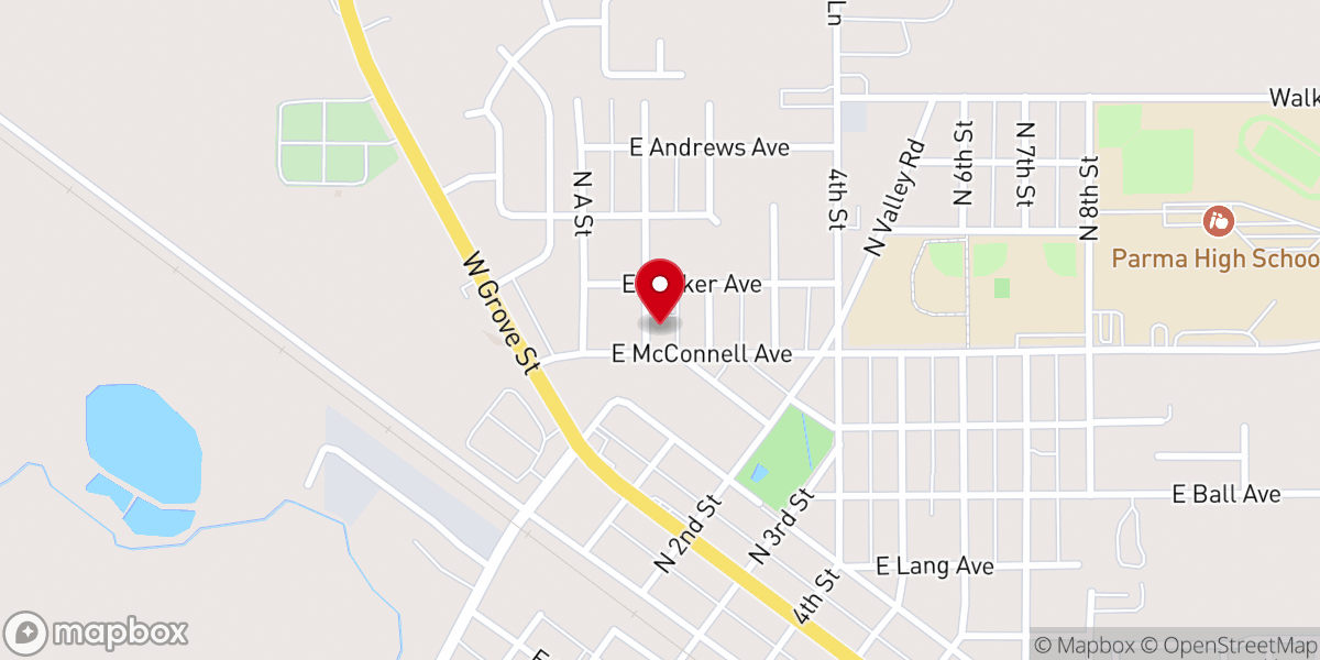 Map showing location of Parma Church of the Nazarene